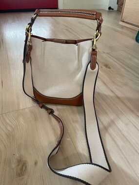 Zara Beige and Brown Crossbody Bag